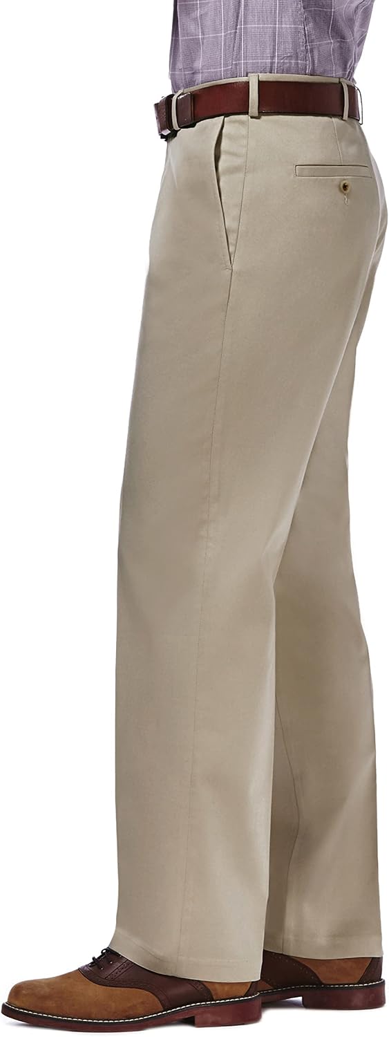 Men's Premium No Iron Khaki Classic Fit Expandable Waist Flat Front Pant (Regular and Big & Tall Sizes) - Image 2