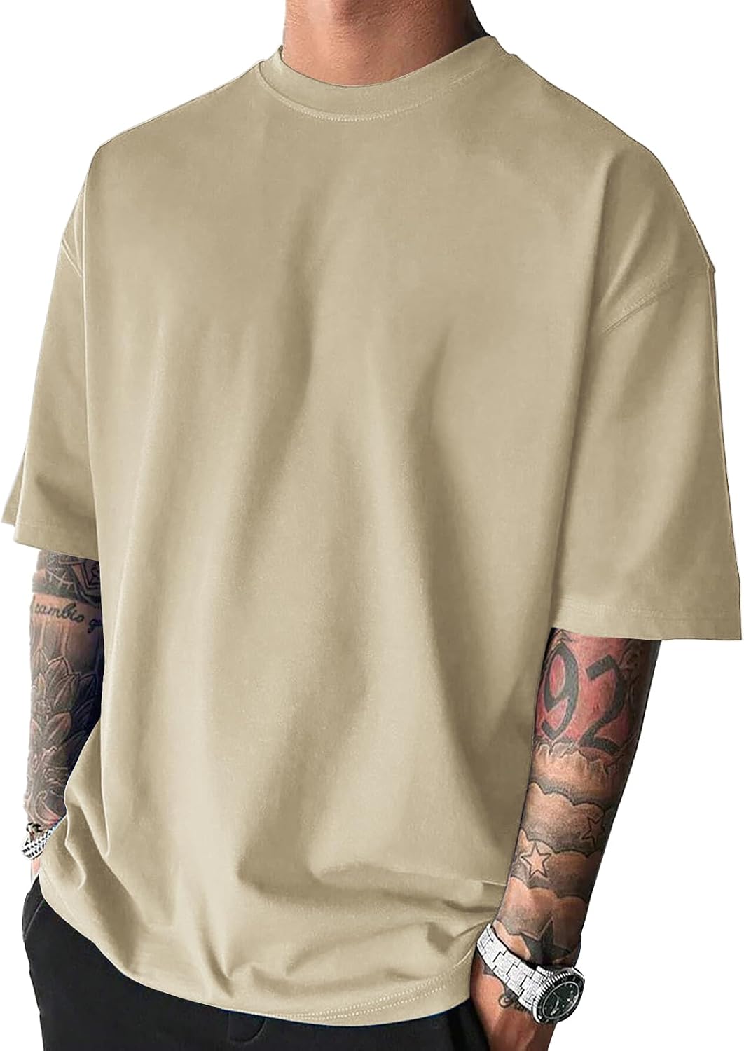 Men's Fashion Oversized Tshirts Workout Short T-Shirt Dry Fit Lightweight Crewneck Tee Tops